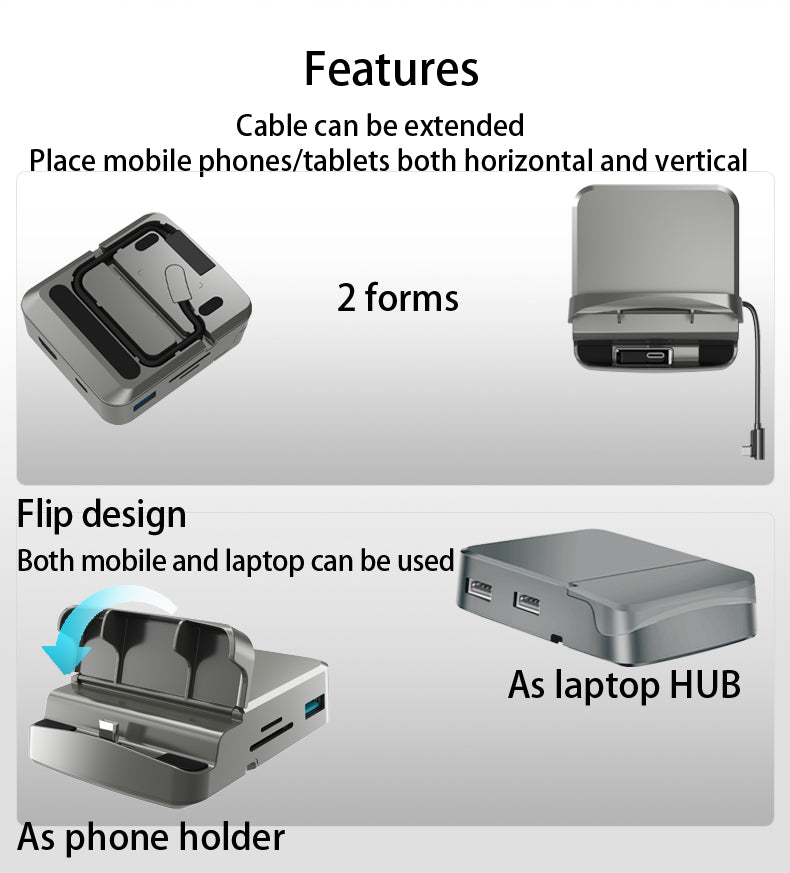 AIRSKY HC-15 8-in-1 USB-C Docking Station & Stand