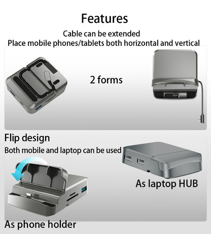 AIRSKY HC-15 8-in-1 USB-C Docking Station & Stand