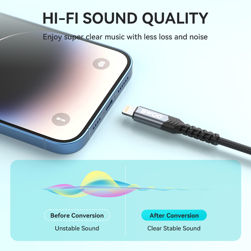 BWOO Lightning to 3.5mm Audio Cable  AUX068