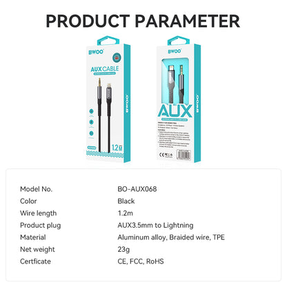 BWOO Lightning to 3.5mm Audio Cable  AUX068