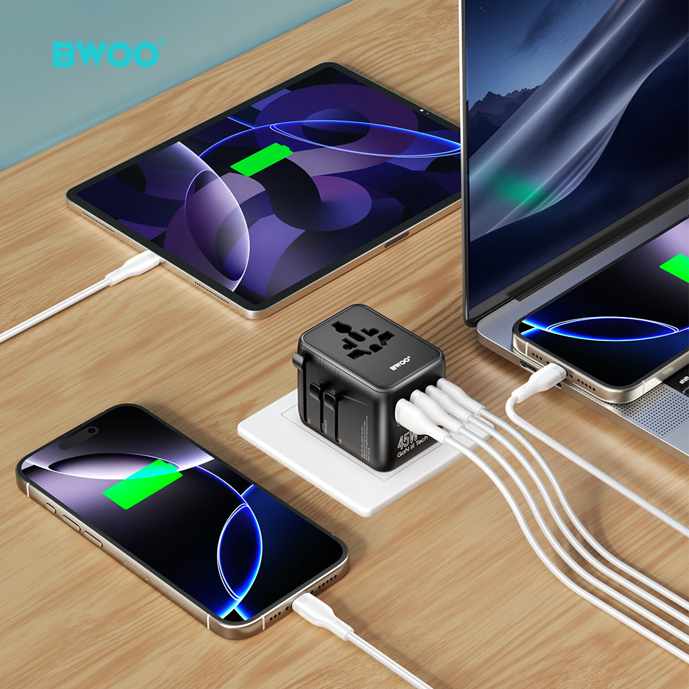 BWOO GaN III Travel Adapter 45W 4 in 1 BO-UC07