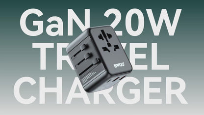 BWOO International Multi Plug Travel Adapter GaN PD 20W 3 in 1 BO-UC08