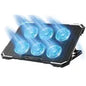 Standard ICE06N Gaming Laptop Cooling Pad Stand – 6x Blue Led Fans – Iron Mesh – 2 x USB – Support 12 UP to 17 Inch | Black