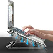 Standard ICE06N Gaming Laptop Cooling Pad Stand – 6x Blue Led Fans – Iron Mesh – 2 x USB – Support 12 UP to 17 Inch | Black